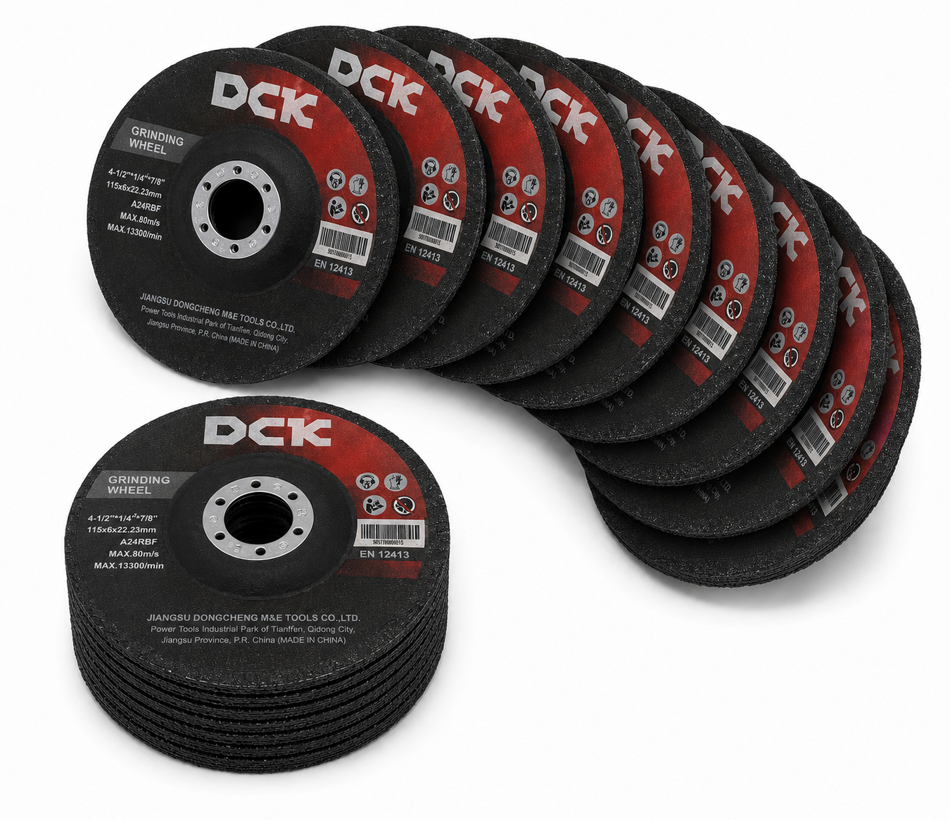 10 Discos De Desbaste 4 1/2" 115mm Color Negro Dck Negro